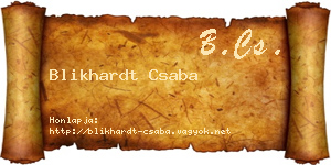 Blikhardt Csaba névjegykártya